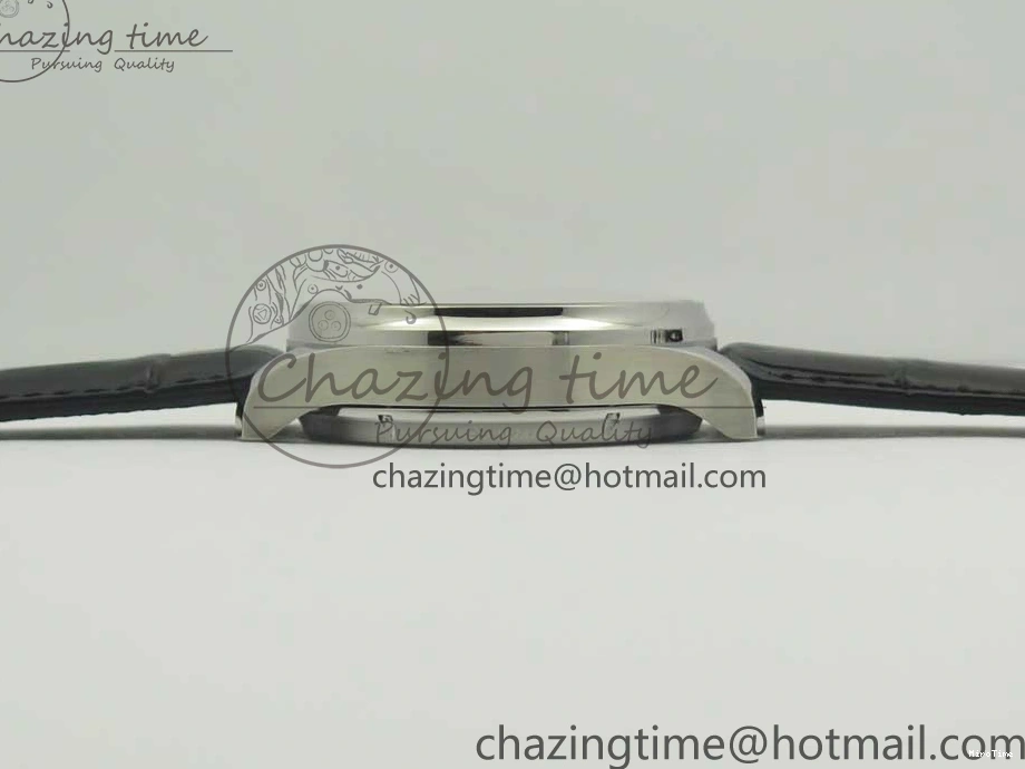 MIROTIME 0426 Upgraded Portuguese Flying Tourbillon SS White Dial 2 Sub Dials on Black Leather Strap 7161